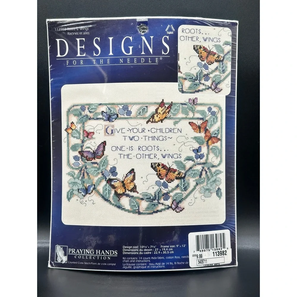 Vintage‎ Designs for the Needle Cross Stitch Kit Roots Wings Butterfly Sampler